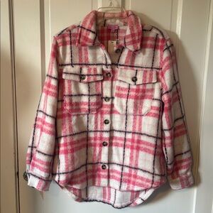 Mi Ami Pink and White Plaid Jacket